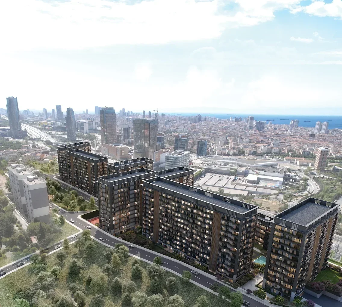 Dünya Şehir Maltepe projesinin mimari görünümü